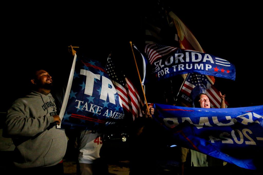 Pro-Trump demonstrators near Mar-a-Lago