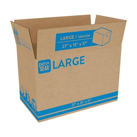 Pen+gear Large Moving Boxes, 27l X 15w X 17h, Kraft
