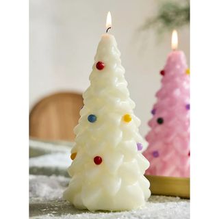 Christmas Baubles Tree Candle