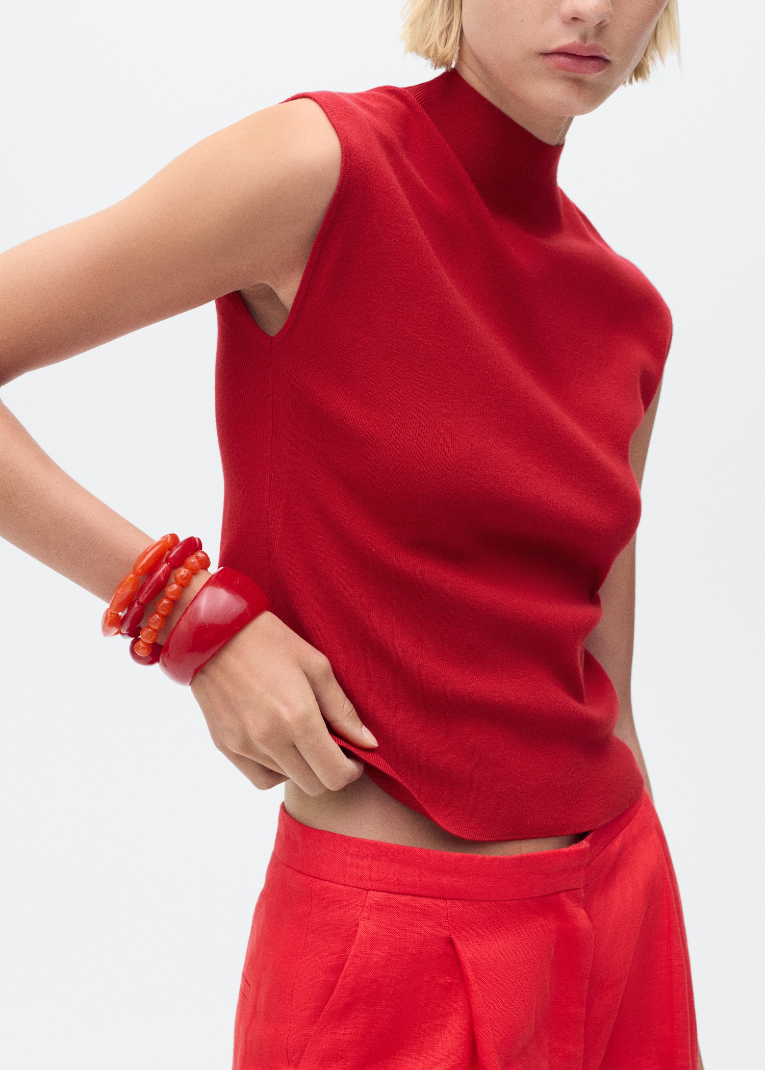 Perkins-Neck Knitted Top - Women | Mango United Kingdom