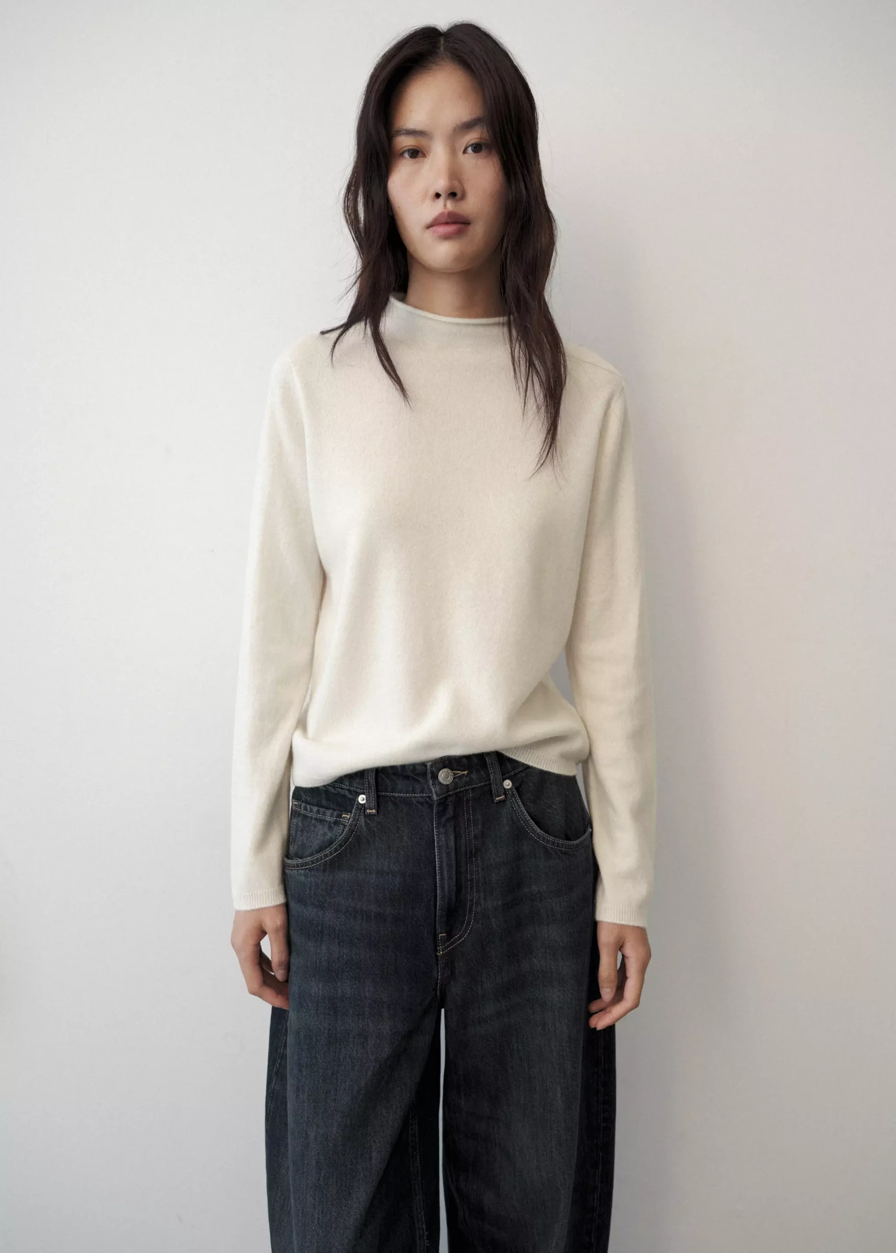 100% Cashmere Sweater With Perkins Neck - Women | Mango Usa