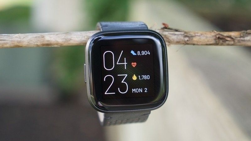 Fitbit Versa 2 on tree branch