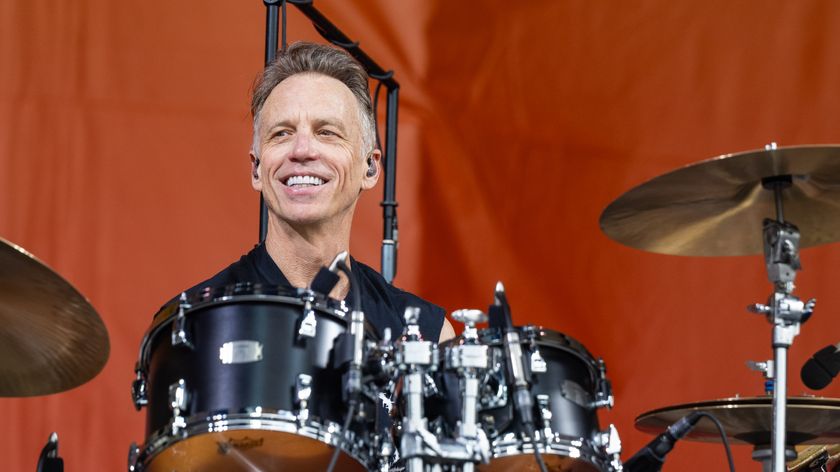 Matt Cameron of Pearl Jam performs live on stage during the New Orleans Jazz &amp; Heritage Festival at Fair Grounds Race Course on May 03, 2025