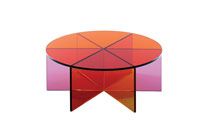 Pink and red tinted table by Grawunder