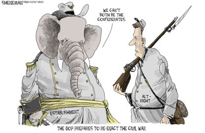 Political cartoon U.S. GOP alt-right confederacy