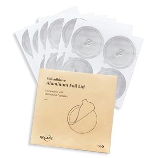 Recaps Aluminum Foils Lids Seals to Reuse Coffee Pods Reusable Coffee Filter Refillable Filter Compatible With Nespresso Vertuoline Vertuo Only 100 Pcs 62mm