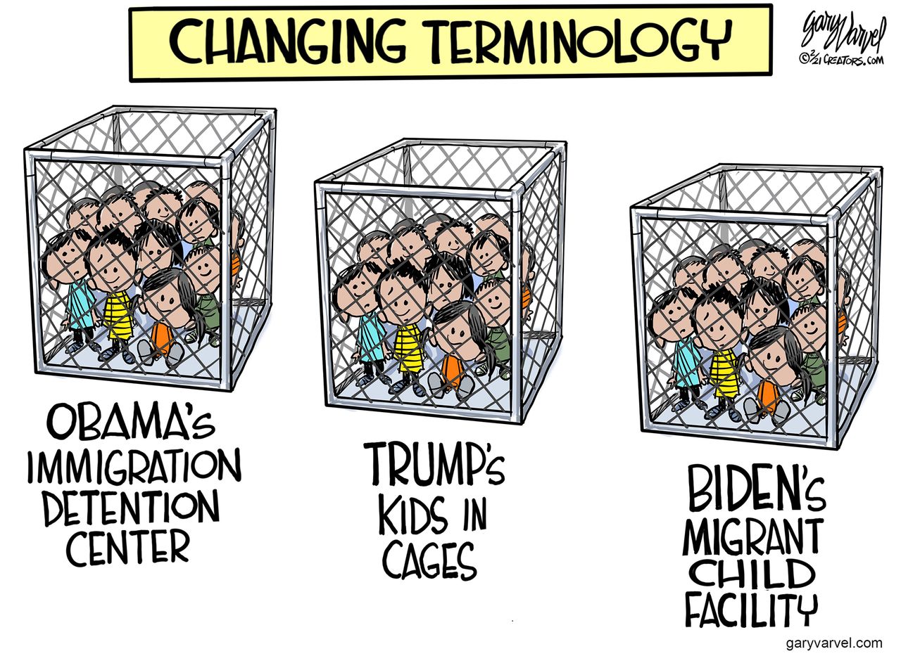 Political Cartoon U.S. obama trump biden migrant children