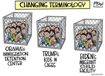 Political Cartoon U.S. obama trump biden migrant children