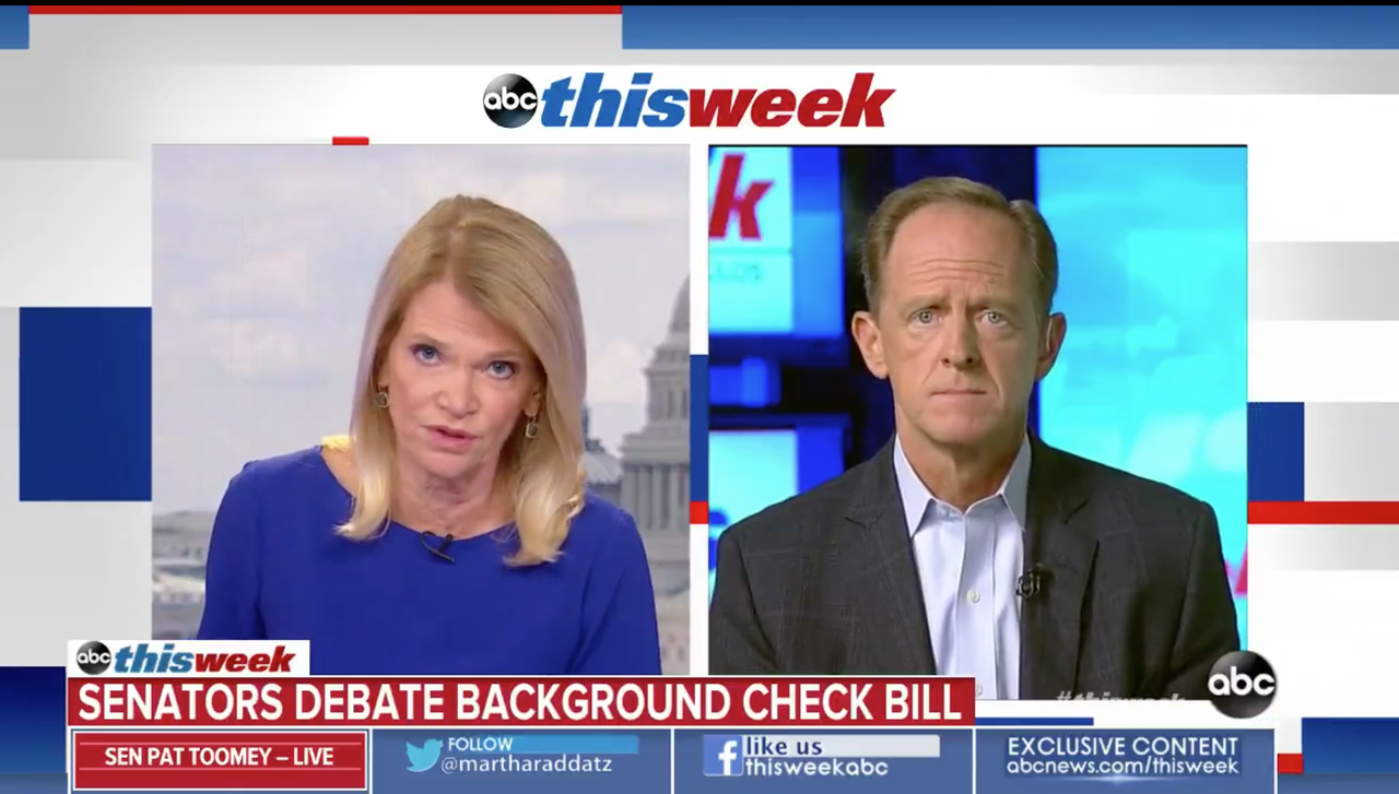 Pat Toomey and Martha Raddatz.