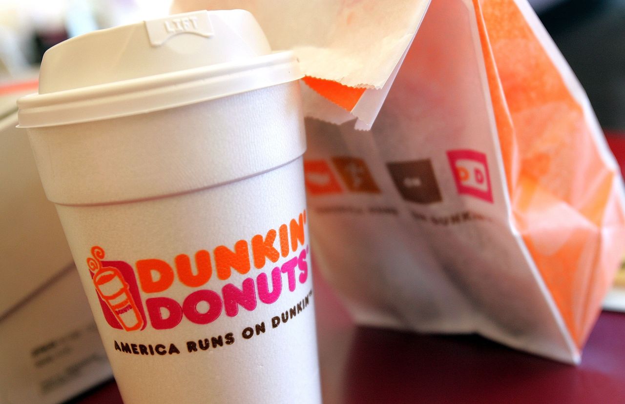 A Dunkin&amp;#039; coffee and donuts