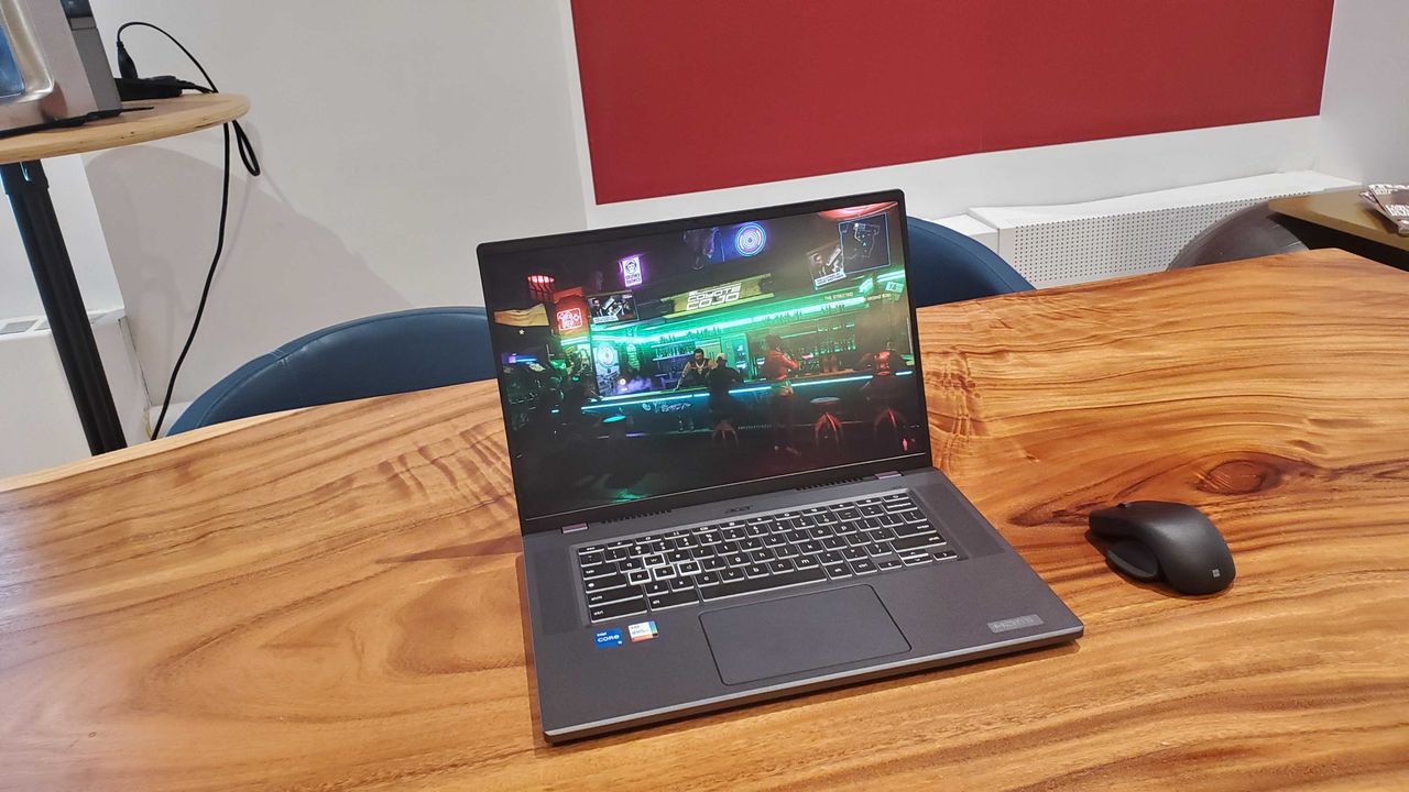 a dark laptop opened