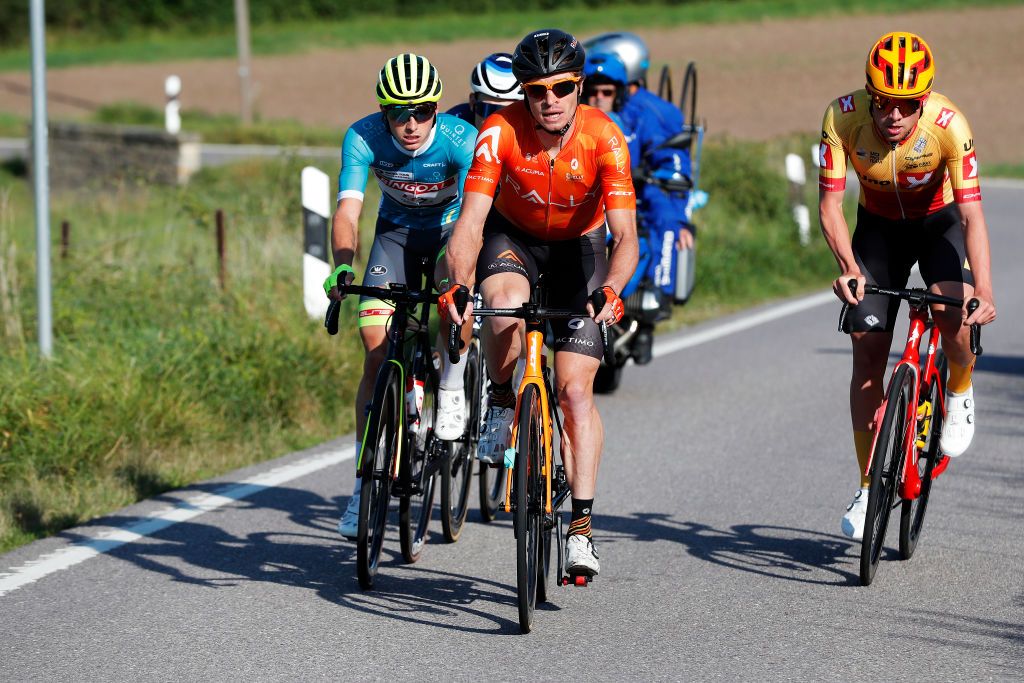 Ben King of Rally Cycling leads breakaway on stage 5 of 2021 Skoda Tour De Luxembourg