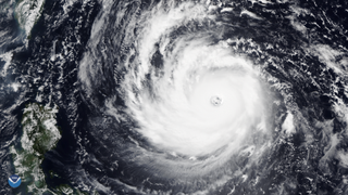 A view of Super Typhoon Trami captured at 12:23 a.m. EDT (0423 GMT) Sept. 24 from the NOAA-20 polar orbiting satellite.