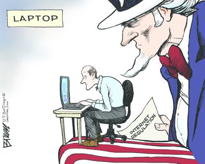 
Political cartoon U.S. Net Neutrality