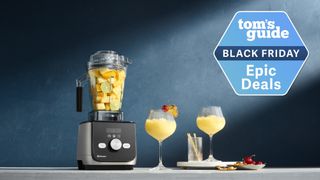 Vitamix Ascent blender shown with two cocktails