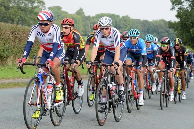Germain Burton (Great Britain) leads the bunch