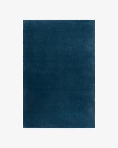Floor Theory Hand-Tufted Wool Rectangle Area Rug &amp;ndash; Soft Premium Wool Carpet for Living Room, Bedroom &amp;amp; Home D&amp;eacute;cor &amp;ndash; 8x11 Ft| Deep Blue &amp;ndash; Durable, Non-Slip Backing, Handcrafted Rug