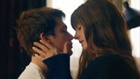 (L-R) Nicholas Galitzine as Hayes Campbell and Anne Hathaway as Solène Marchand in "The Idea of You" streaming Prime Video in May
