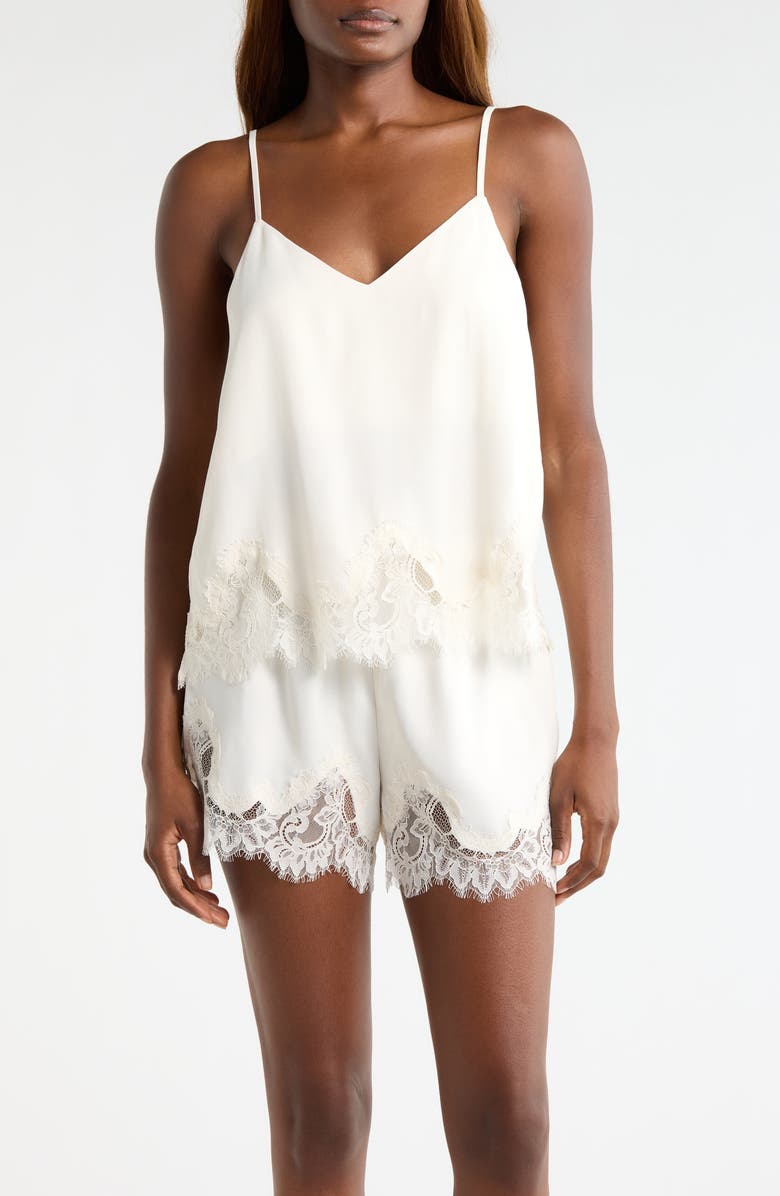 Midnight Lace Trim Camisole &amp;amp; Shorts