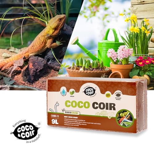 Coco &amp;amp; Coir Coco Soil Coconut Fibre. 100% Natural Organic Coconut Coir Compost Brick - Coco Grow (9l)