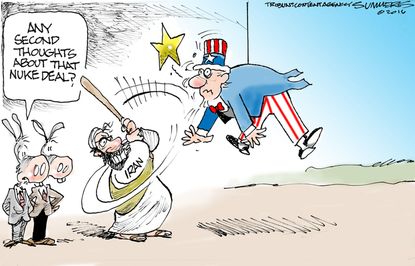 Political cartoon U.S. Iran nuclear deal agreement