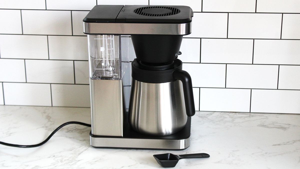 OXO Brew 8-Cup Coffee Maker on a kitchen counter