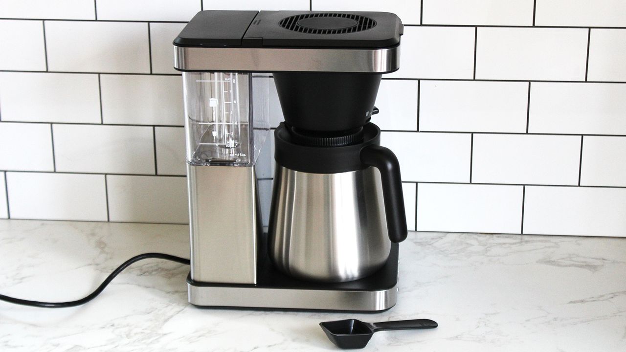 OXO Brew 8-Cup Coffee Maker on a kitchen counter