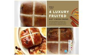 Luxury Fruited Hot Cross Buns, M&S