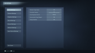 Options menu in Armored Core 6