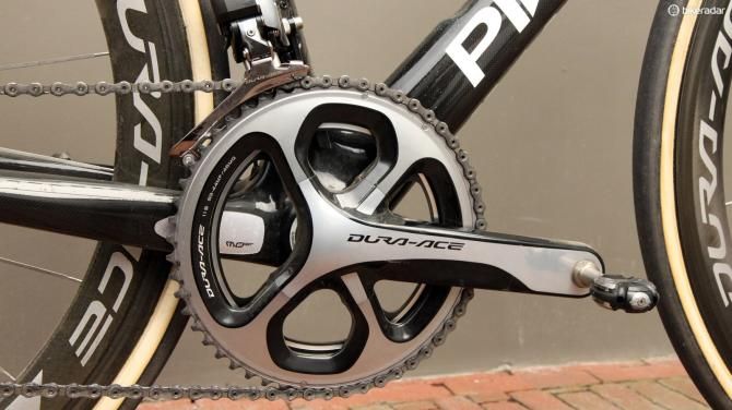 Shimano Dura-Ace crankarms with 53/44-tooth chainrings for Bradley Wiggins (Sky) at Paris-Roubaix