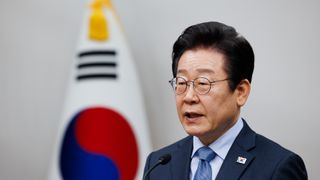Lee Jae-myung, leader of the Democratic Party, speaks during a news conference at the National Assembly in Seoul, South Korea