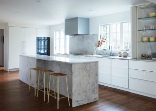 A countertop that blends into the wall