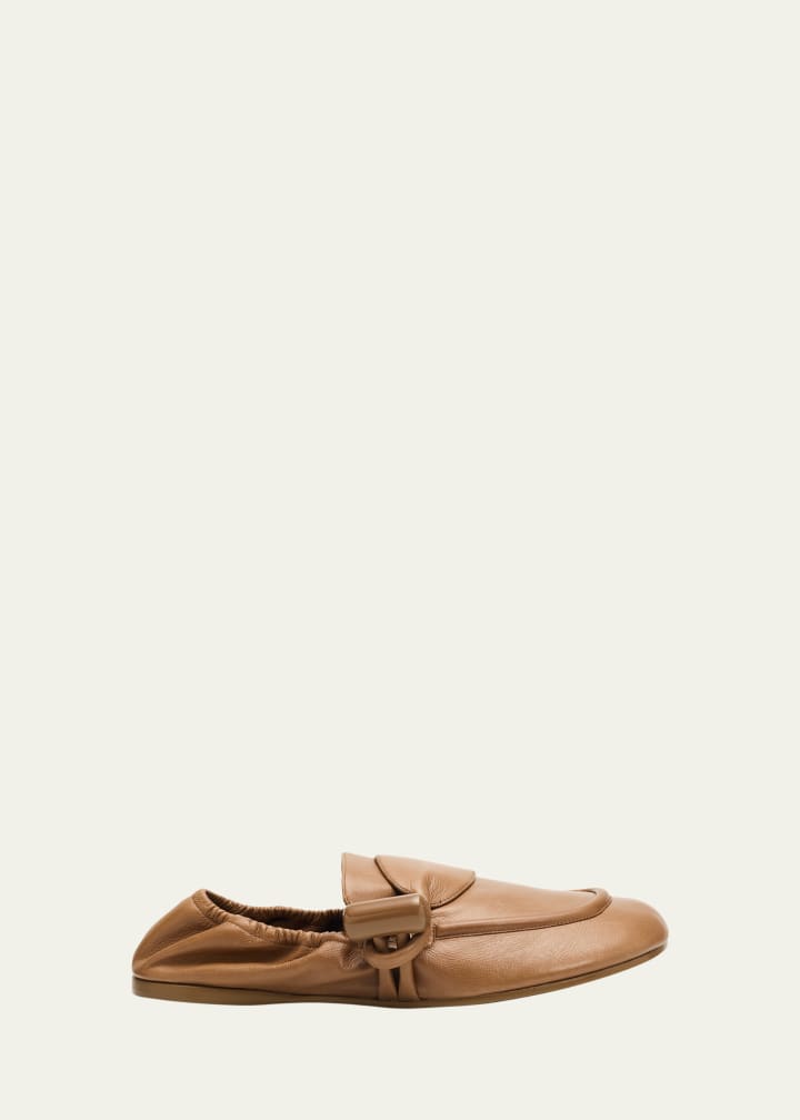 toggle leather loafers