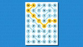 NYT Strands answers for game #45 on a blue background