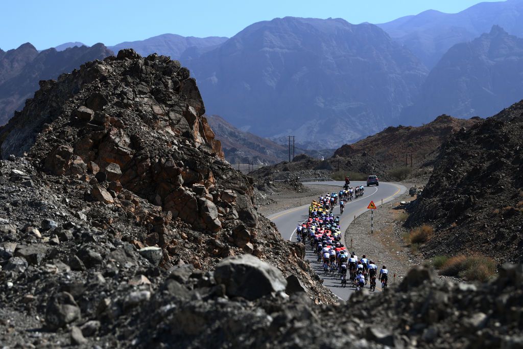 The rocky landscapes of the Tour of Oman