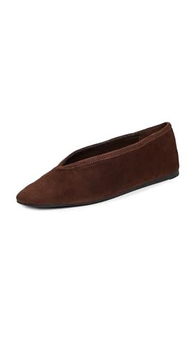 Schutz Women's Courtney Flats, Seal Brown, 8.5 Medium Us