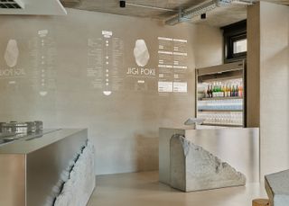 Interiors of JIGI Poke restaurant in Berlin designed by Vaust studio