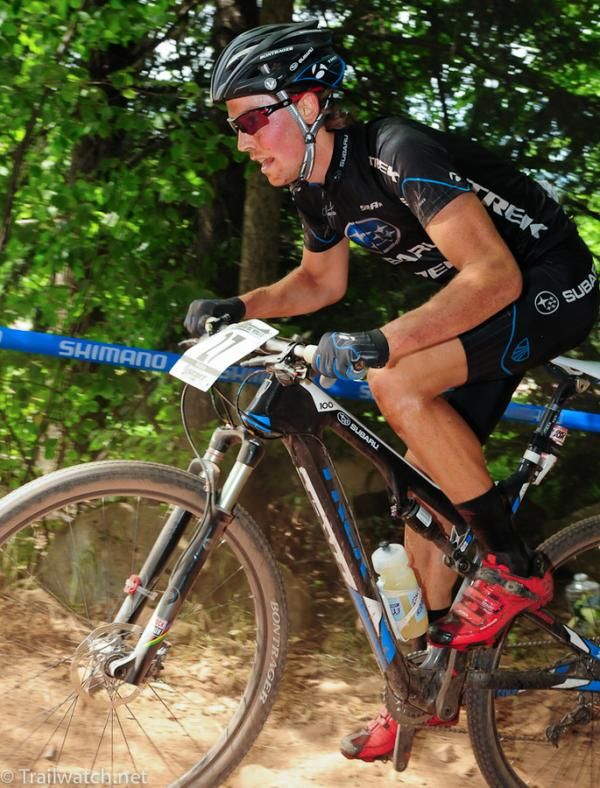 Sam Schultz (Subaru Trek) on a steep, loose climb