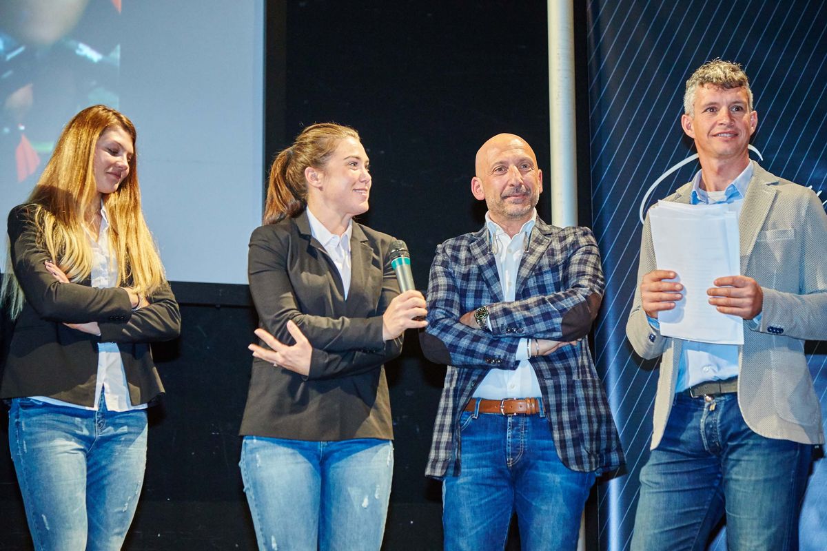Chloe Hosking at the Al&eacute; Cipollini team presentation.