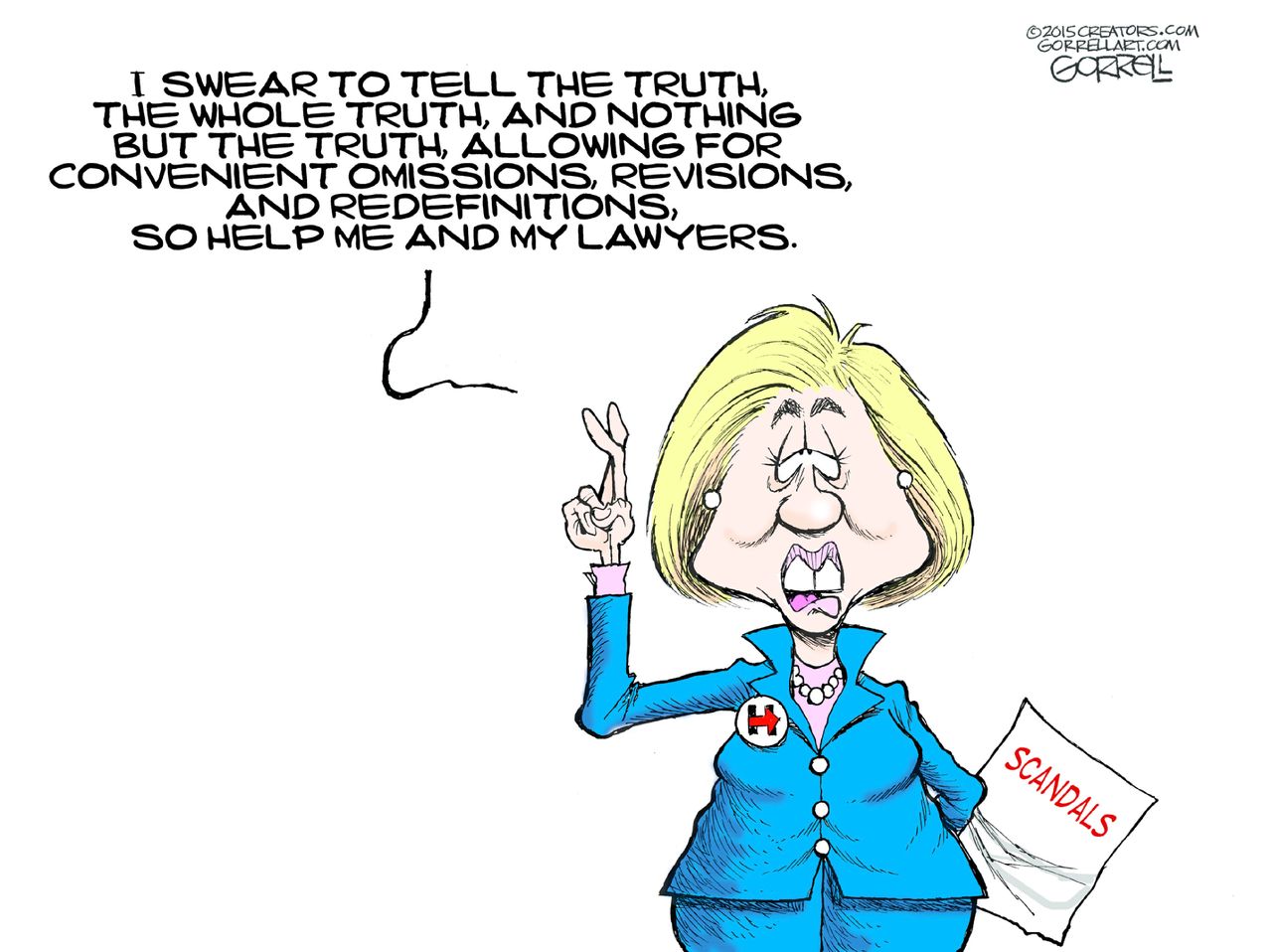 Political cartoon U.S. Hillary Clinton Emails