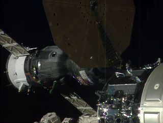 Soyuz Spacecraft Docks with Space Station