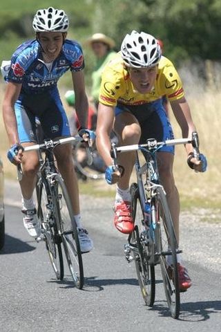 Luis Leon Sanchez Gil (Liberty Seguros) and teammate Alberto Contador Velasco