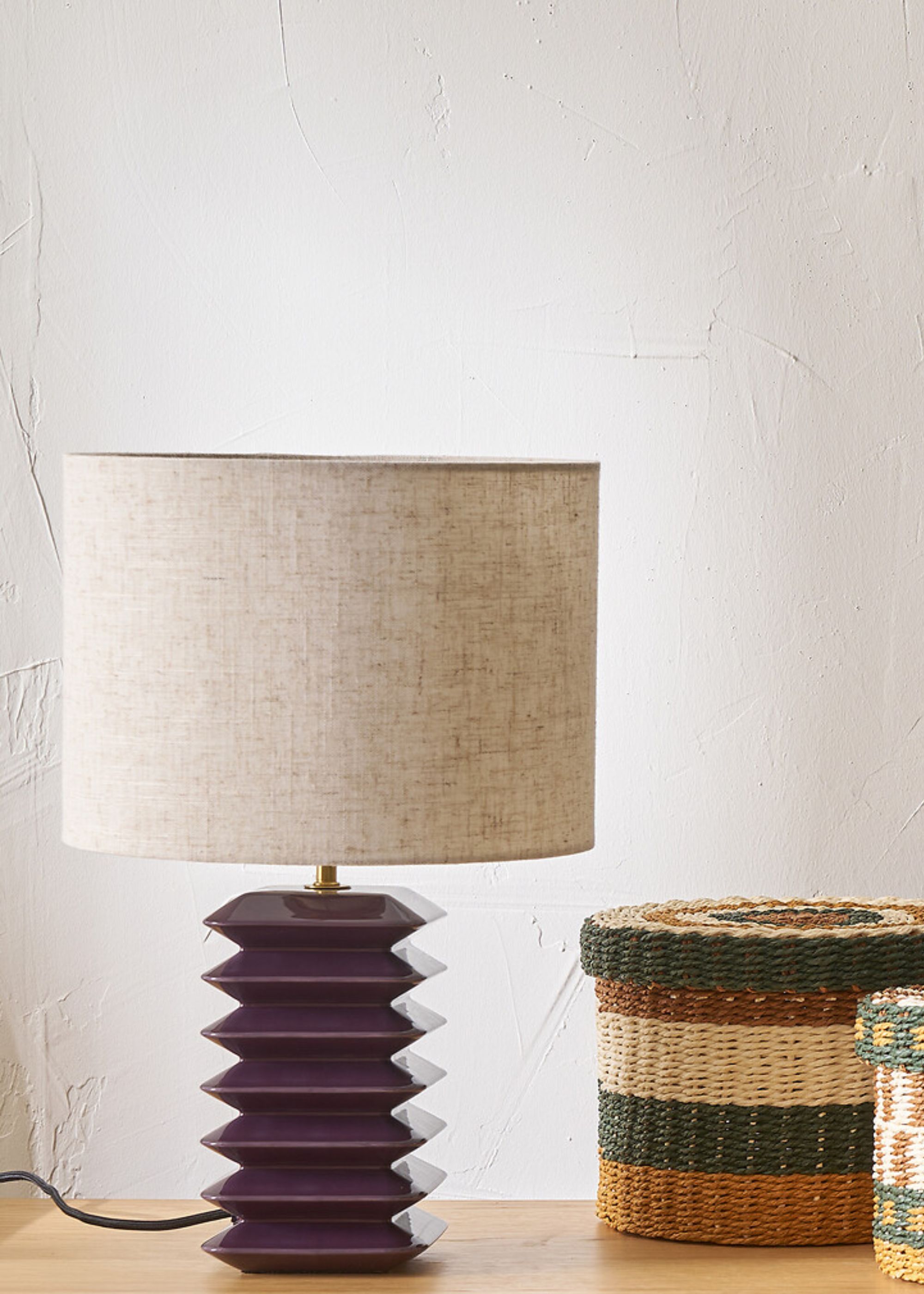 La Redoute, Table Lamp in Ceramic and Linen Remilo