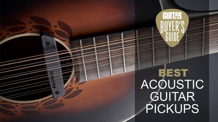 Close up of a Fishman acoustic pickup on a 12-string acoustic guitar