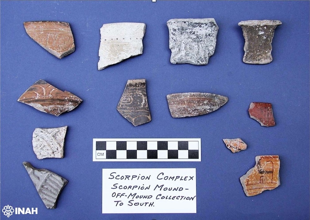 a collection of pottery fragments