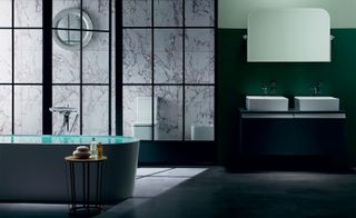 marble and a little industrial light and magic via a plethora of global bathroom design brands.