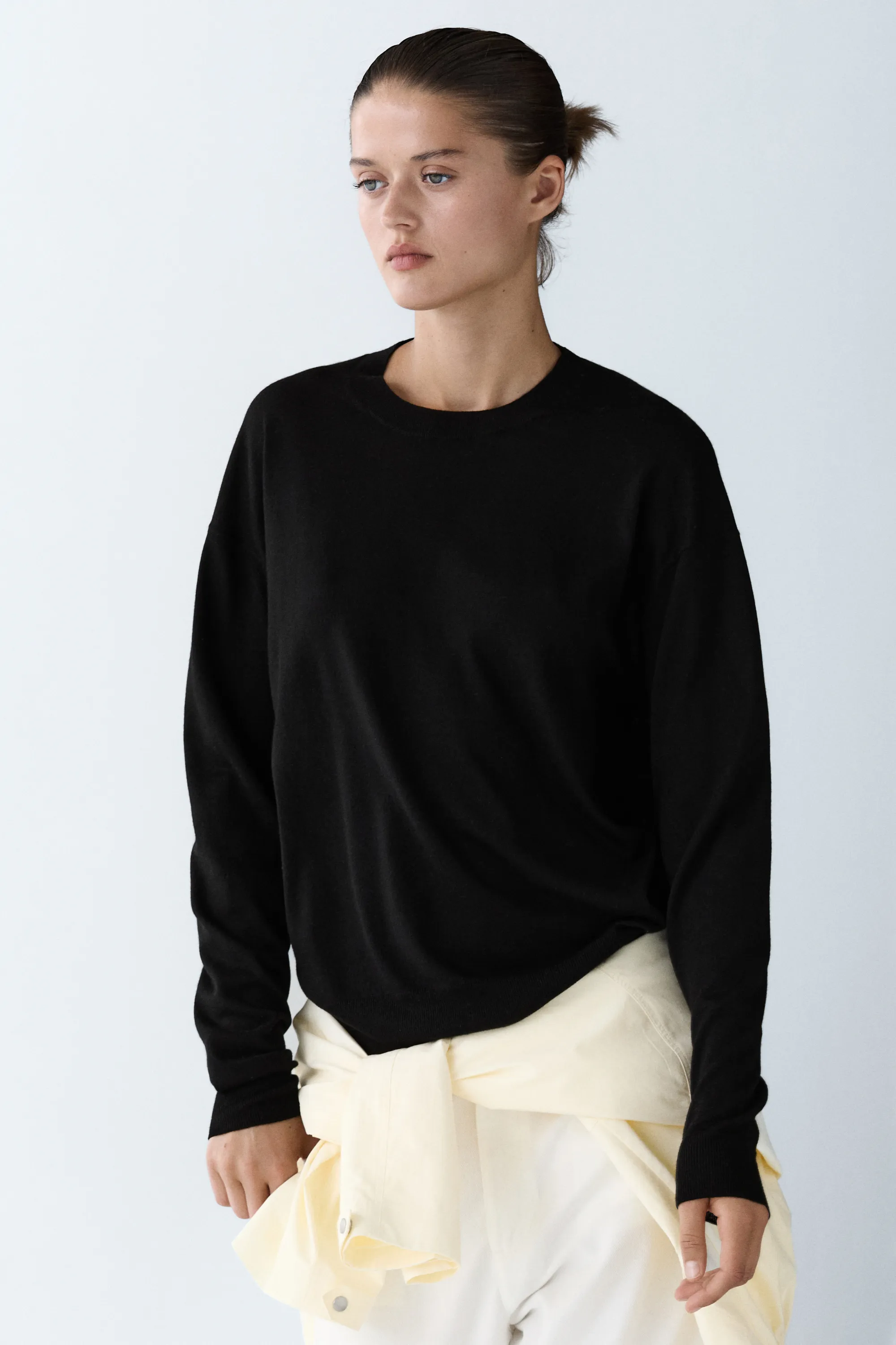 Cotton-Linen Round-Neck Knitted Sweater - Women | Mango Usa
