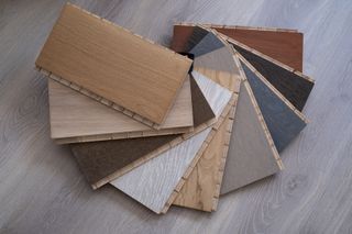 Sample display of different types and colors of parquet