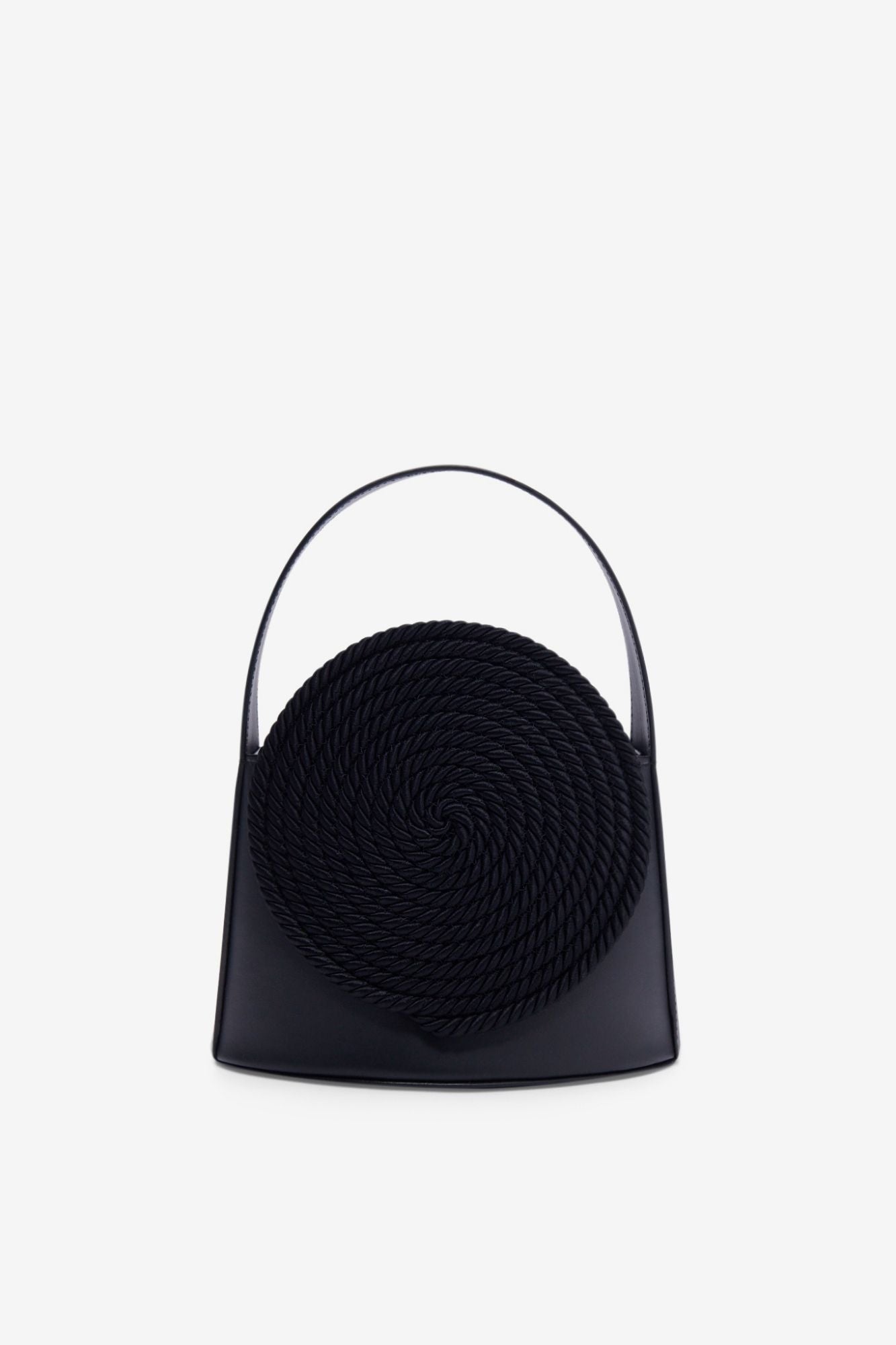 Black leather bag with passement detail