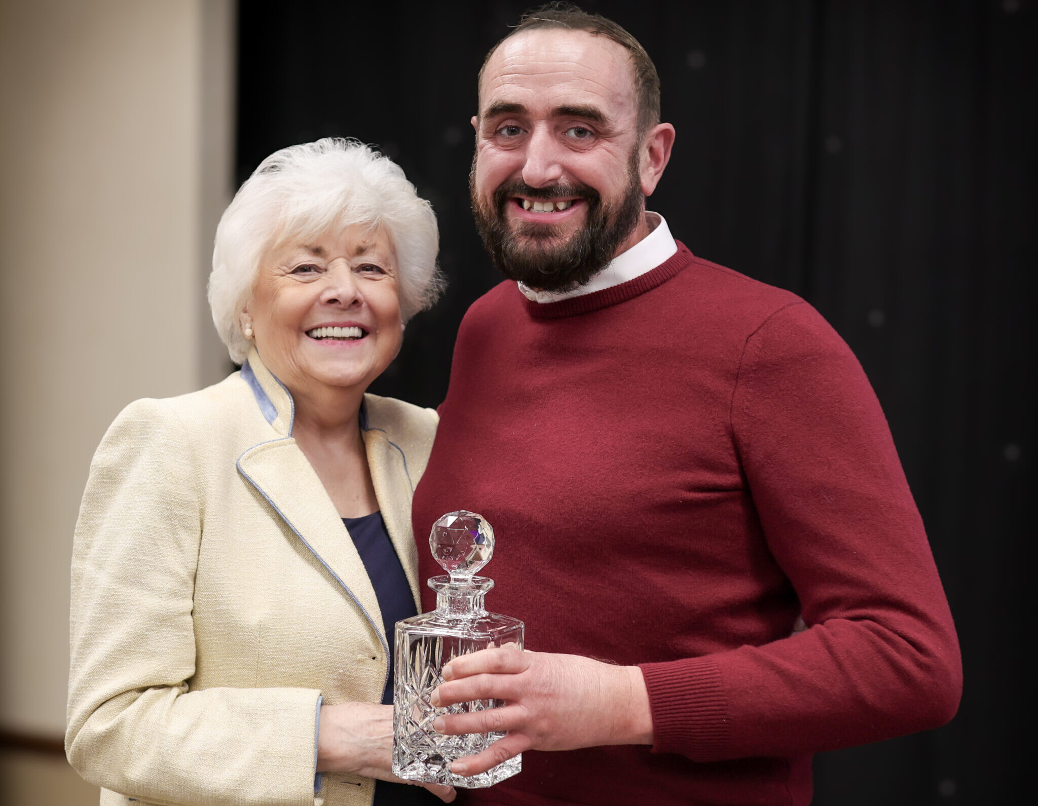 Pat Pattinson presents 2026 BSPS award winner John Harvey with his award